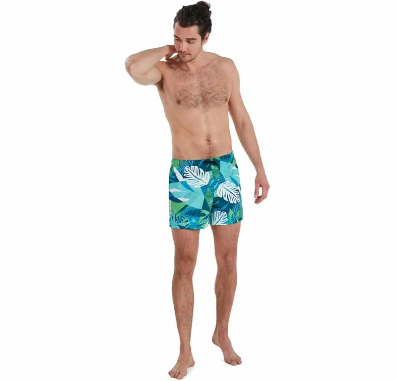 Speedo Men's Printed Leisure 14 inch Watershort Green/Blue-4